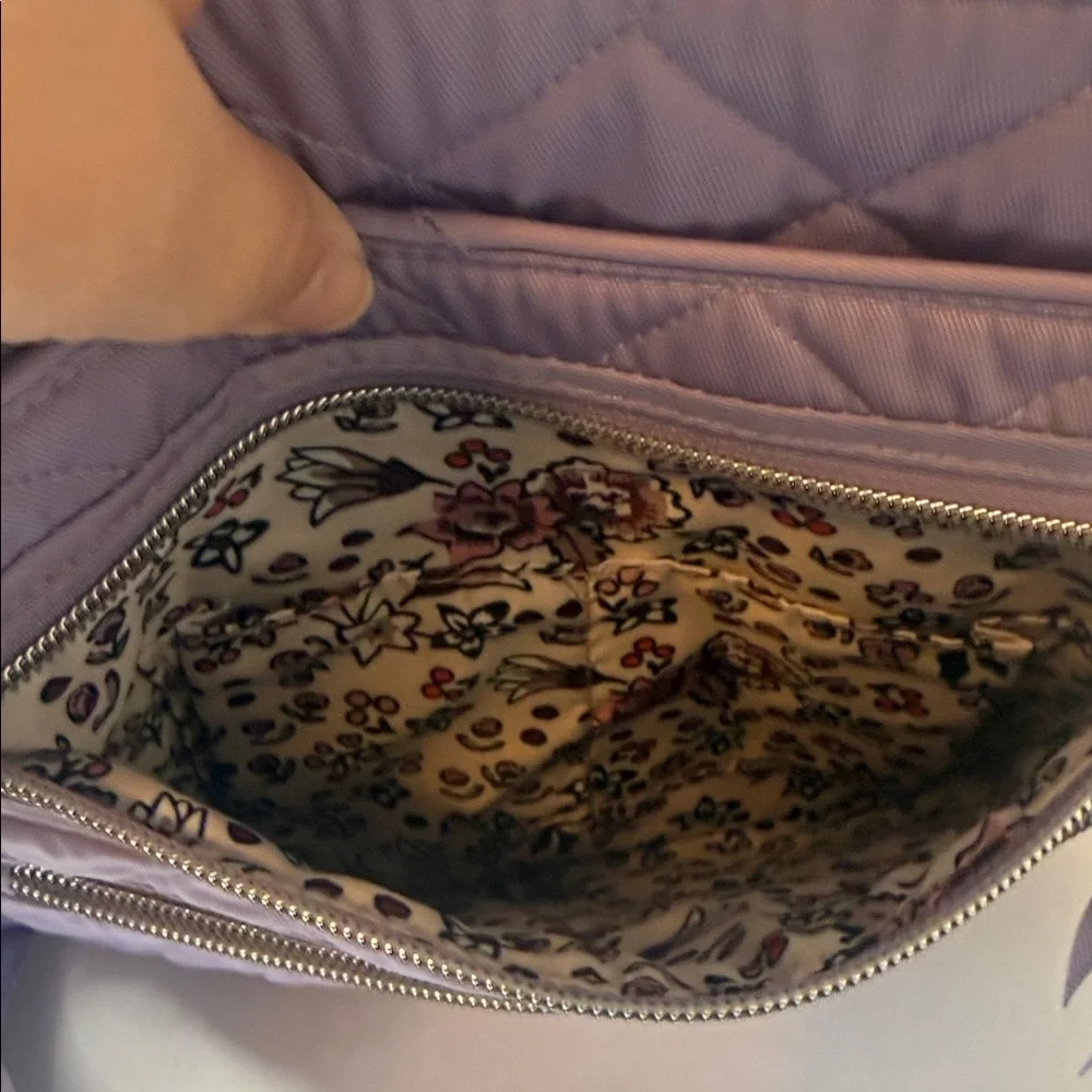 Vera Bradley Triple Zip Hipster Crossbody Bag in Lavender Sky